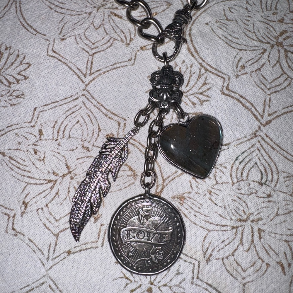 Silver Chain Necklace with Charms